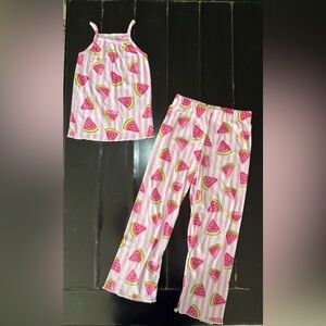 dELiA*s Girl Pajama Set Watermelon Pink/White Stripe Size 6X